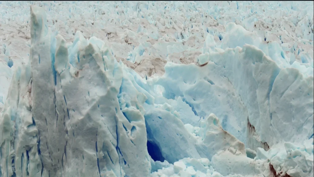 Detalhes das formações de gelo do Glaciar Perito Moreno