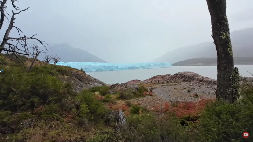 Vista panorâmica da geleira na Patagônia