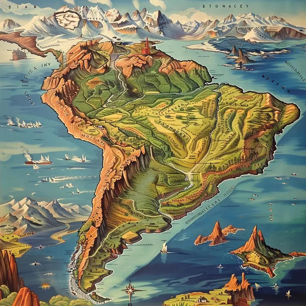 Mapa do Chile e Brasil mostrando fronteiras, localização e países vizinhos na América do Sul