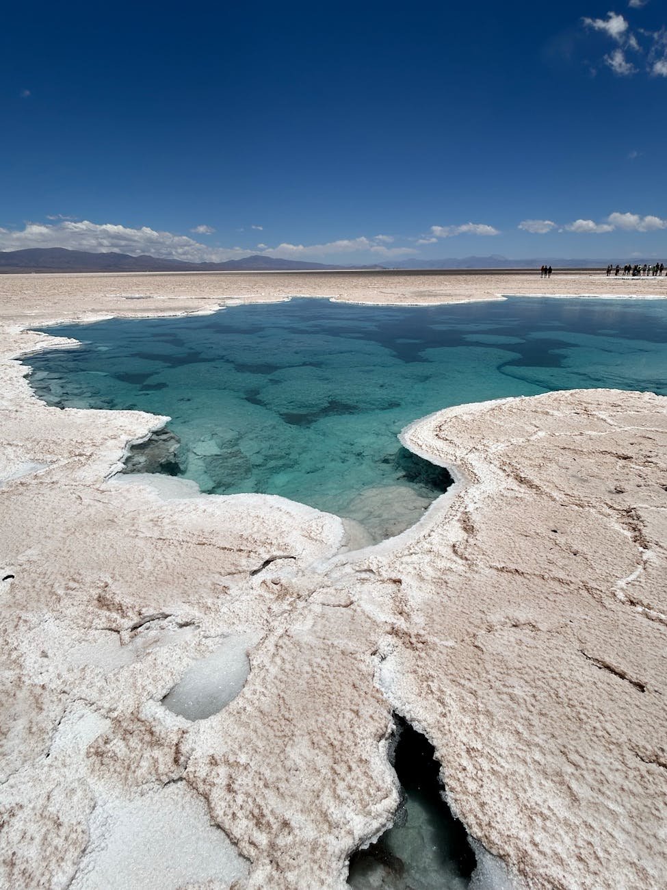 tranquilo salar com lagoa de águas azul-turquesa