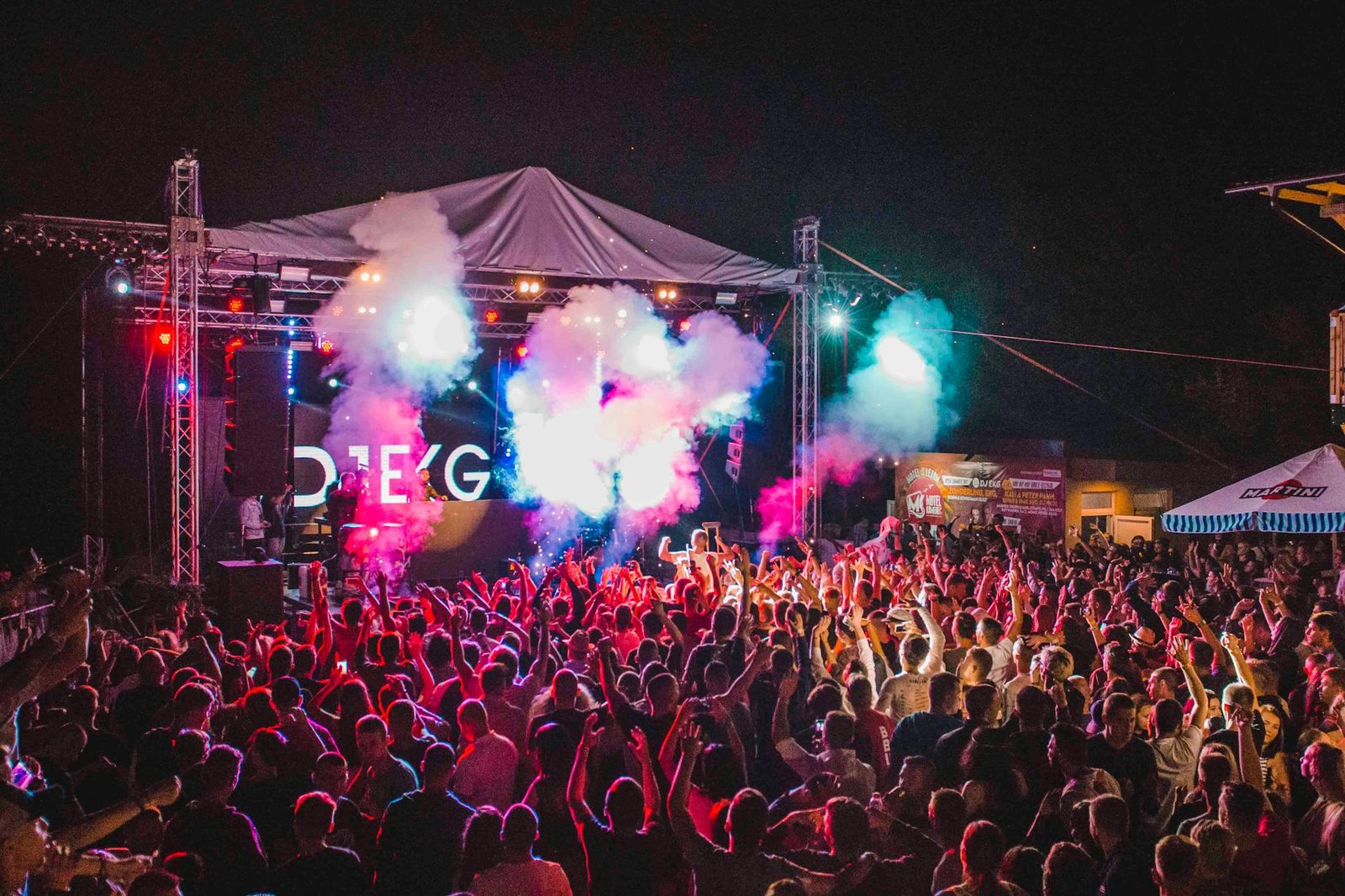 group of people watching concert