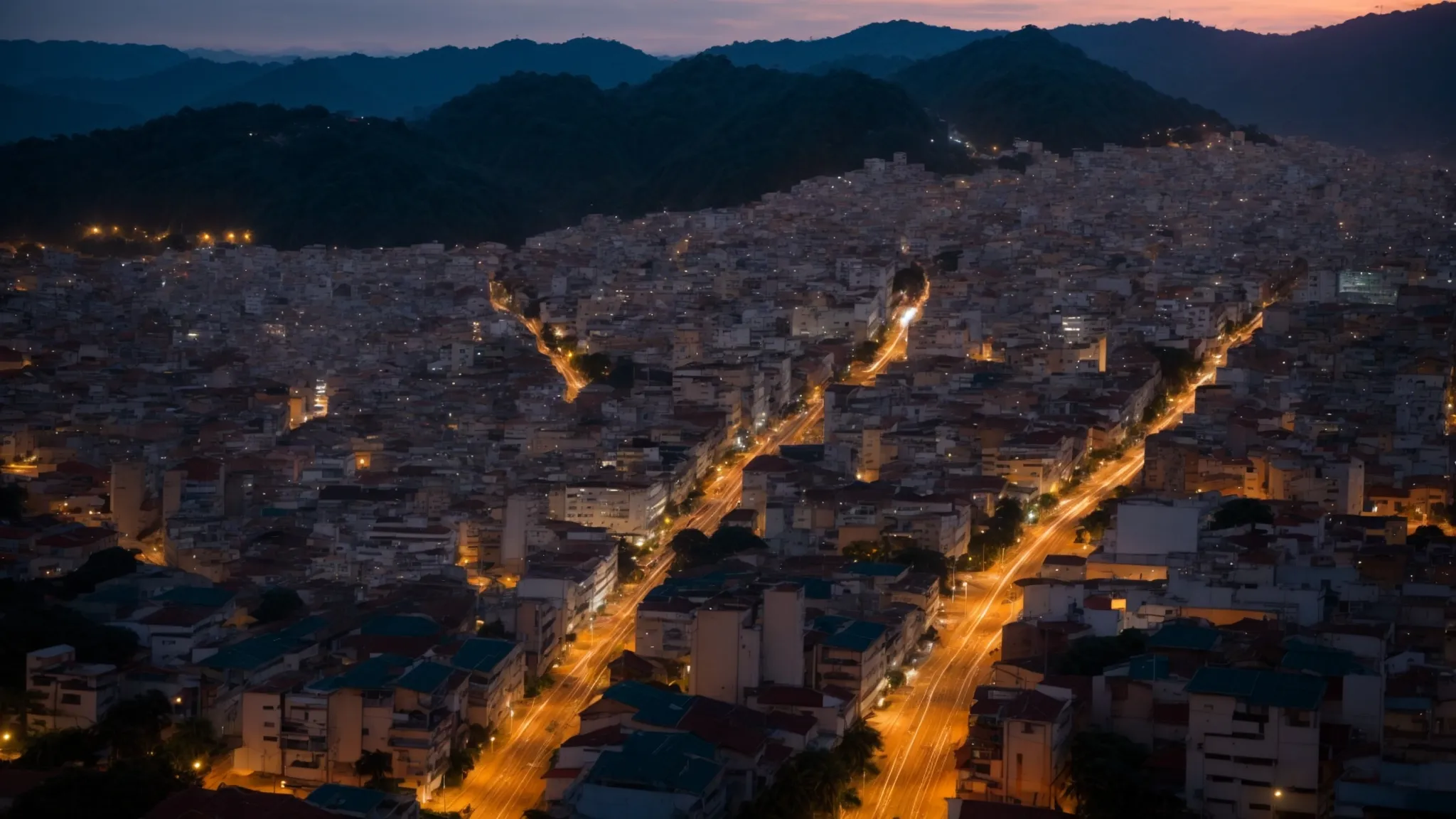 uma vista panorâmica vibrante de santiago, destacando a diversidade étnica e cultural da cidade, com seus edifícios modernos e históricas, sob uma luz suave do pôr do sol que ilumina as diferentes idades e estilos de vida da população.