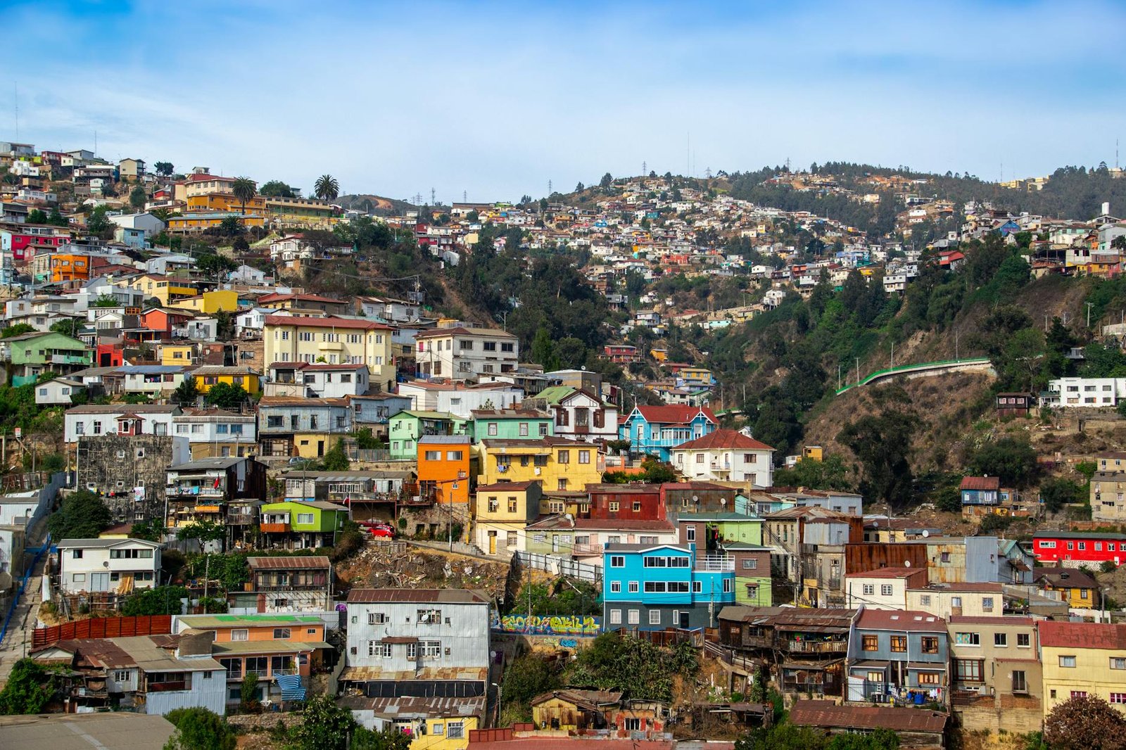 vista aérea de edifícios coloridos