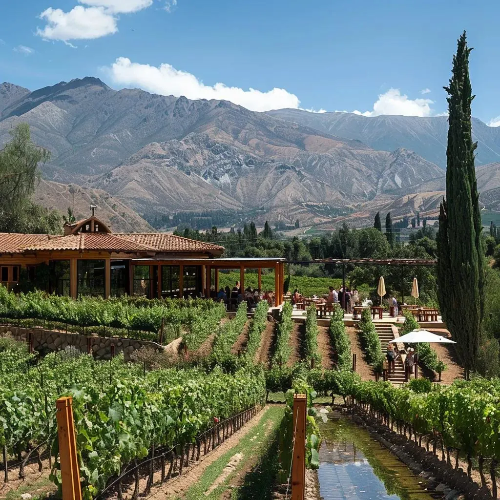 Lindo vinhedo no Vale do Maipo, com degustação de vinhos e vistas panorâmicas