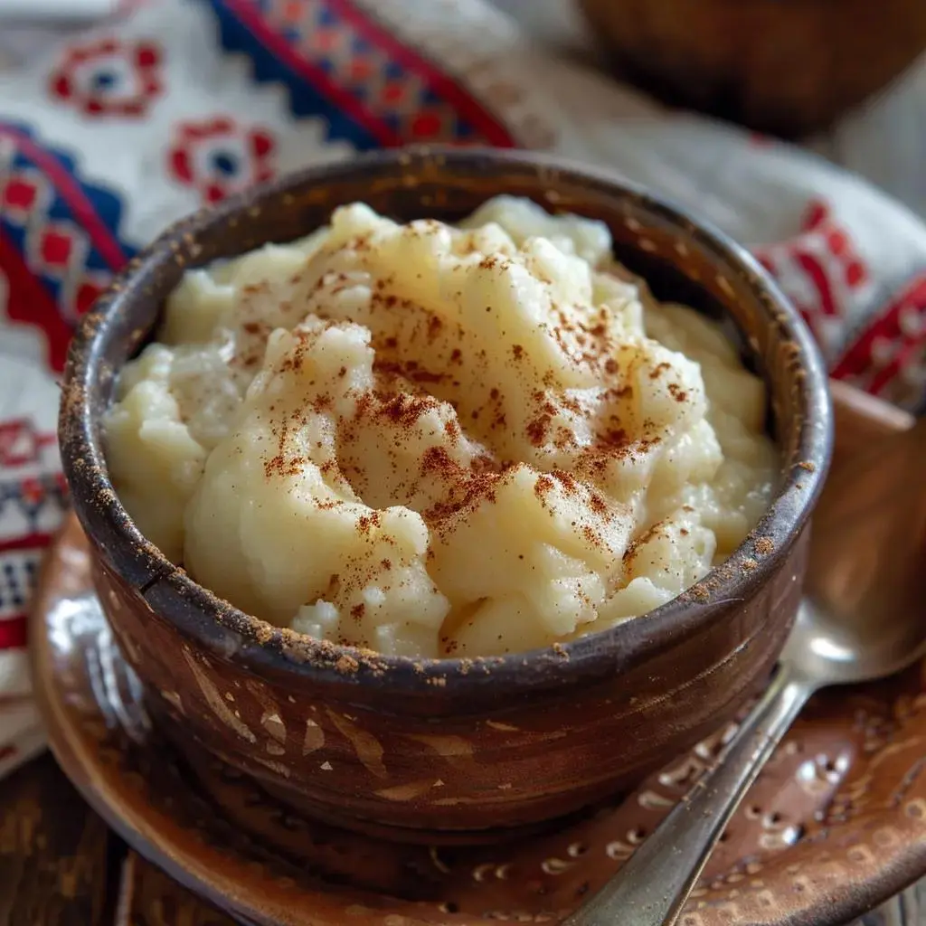 Tigela cremosa de Manjar, ingrediente-chave nas sobremesas chilenas, com doces tradicionais ao fundo