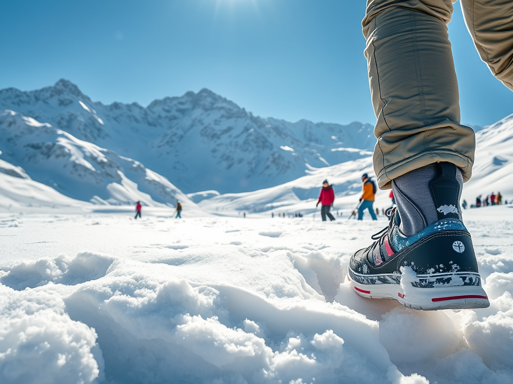 Turistas esquiando na neve no Chile com roteiros incríveis e paisagens deslumbrantes.