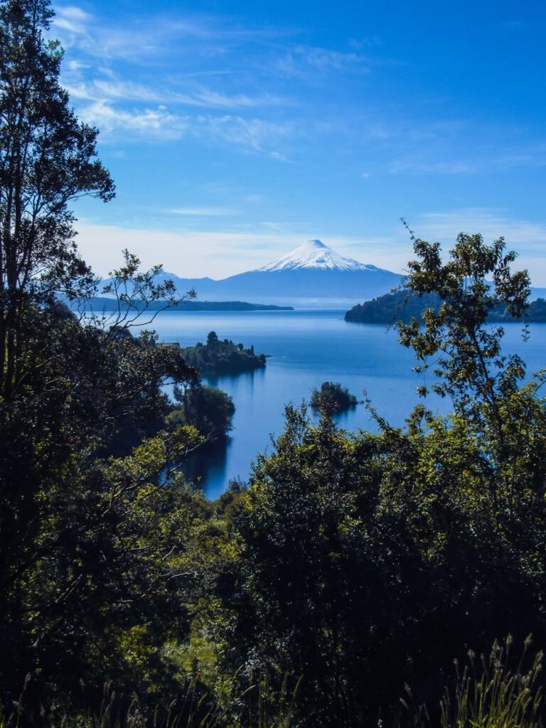 landscape of the llanquihue lake and the osorno volcano in chile