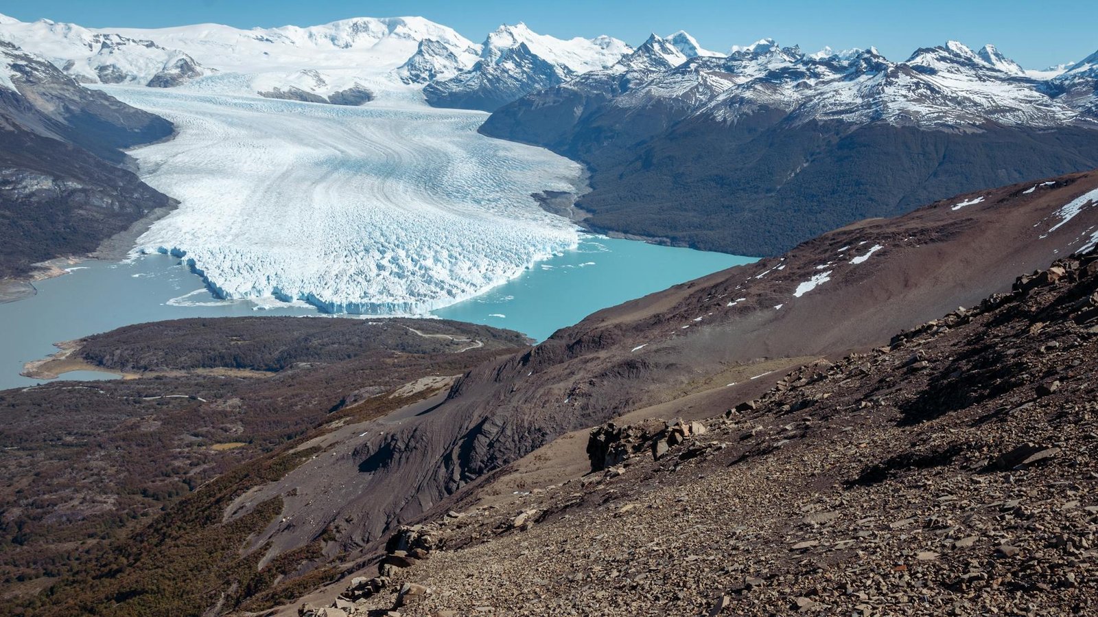 Parque Nacional Los Glaciares do topo da montanha