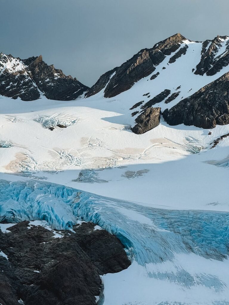 snow on mountainside