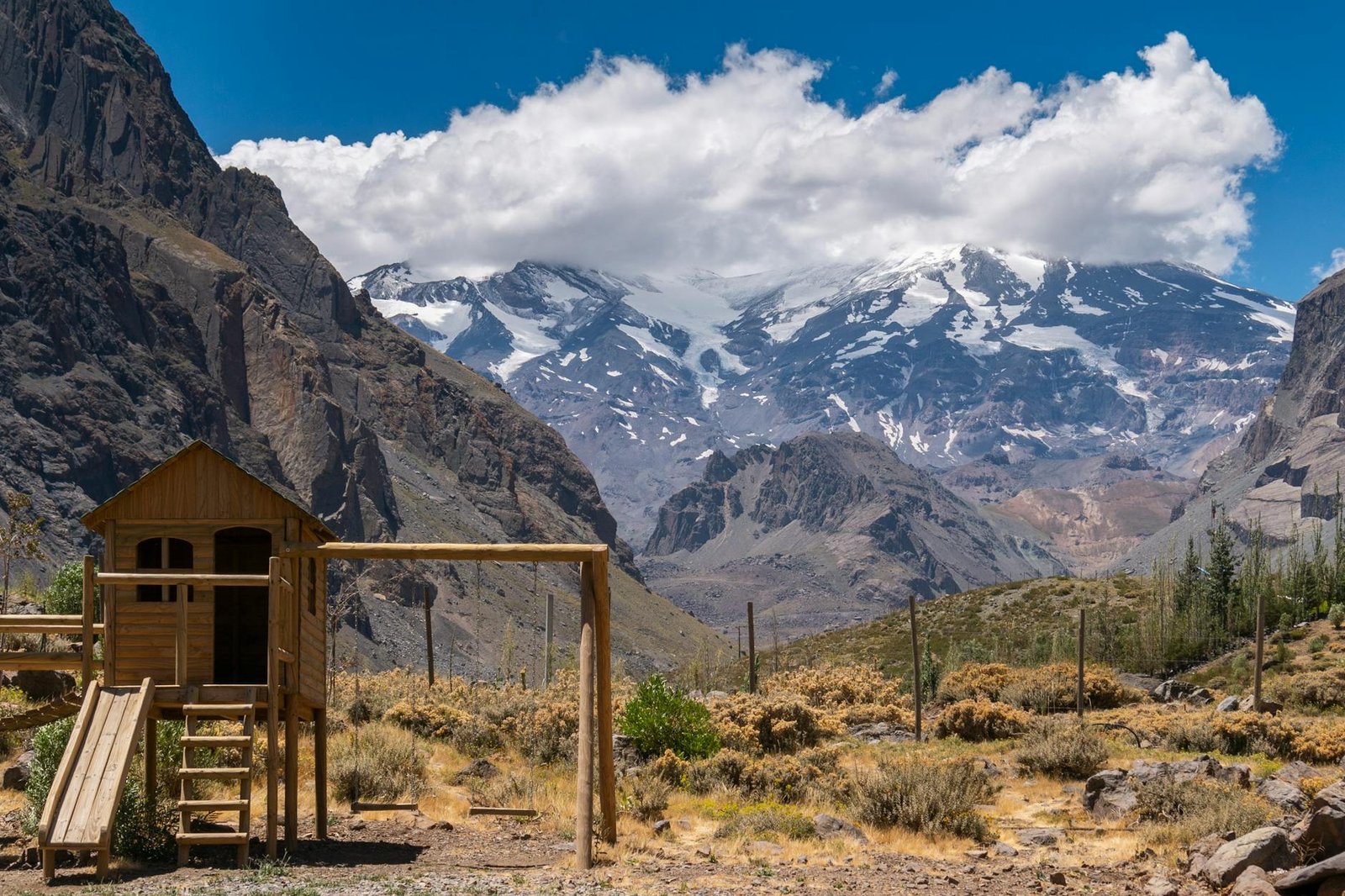 paisagem cênica da Cordilheira dos Andes no Chile