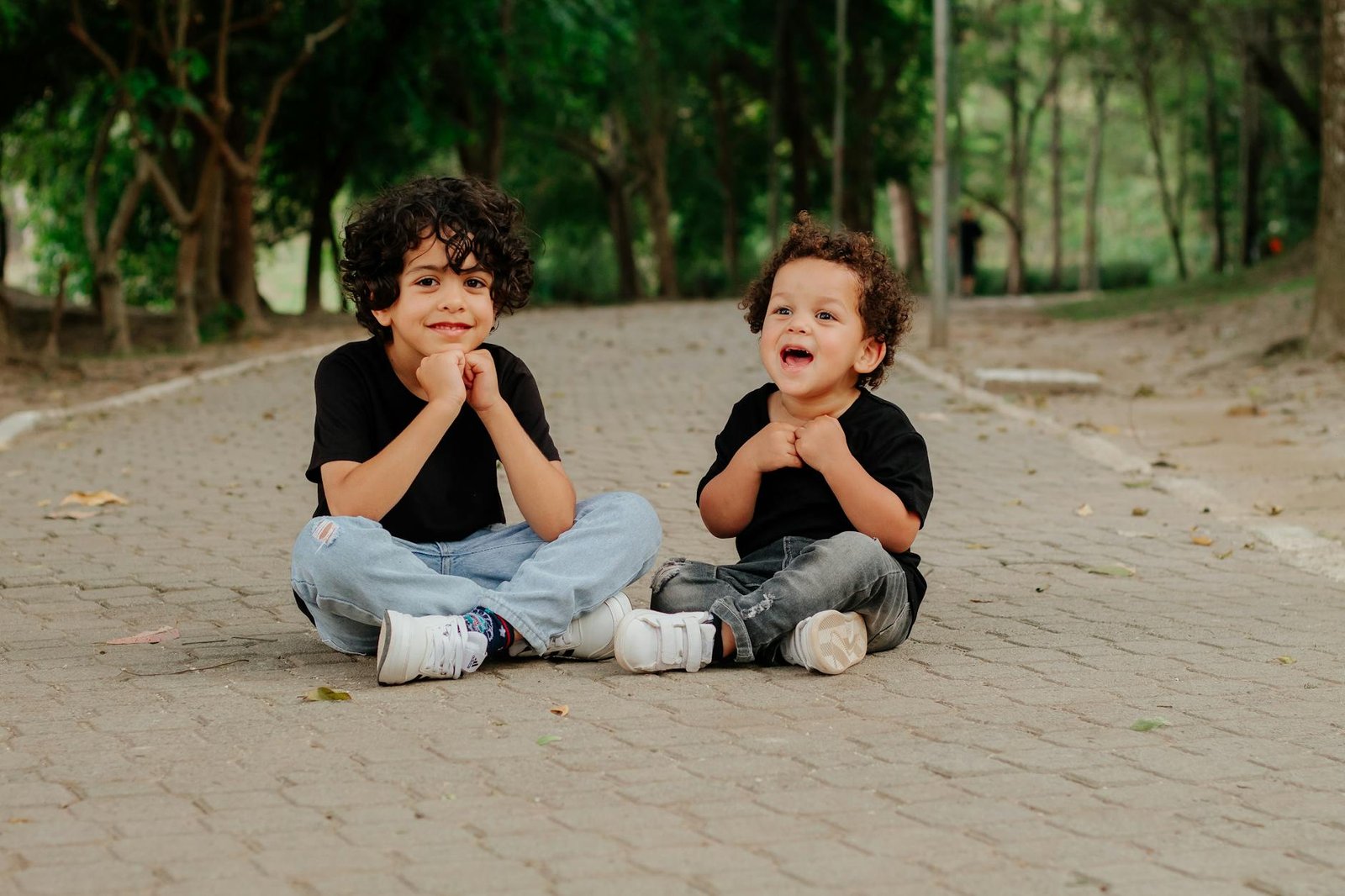cheerful brothers in park in sao paulo brazil