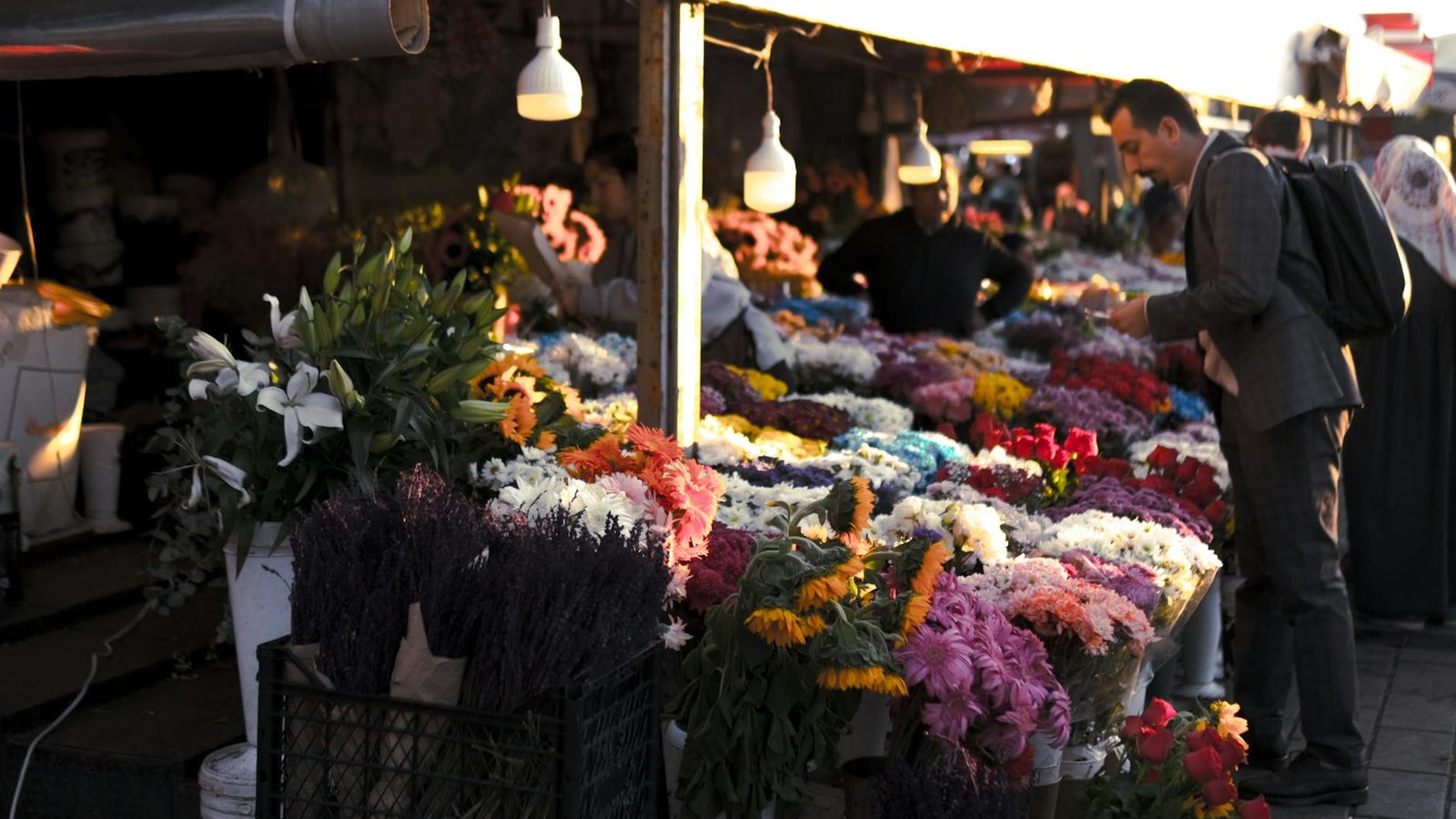 vibrant flower market in istanbul turkiye