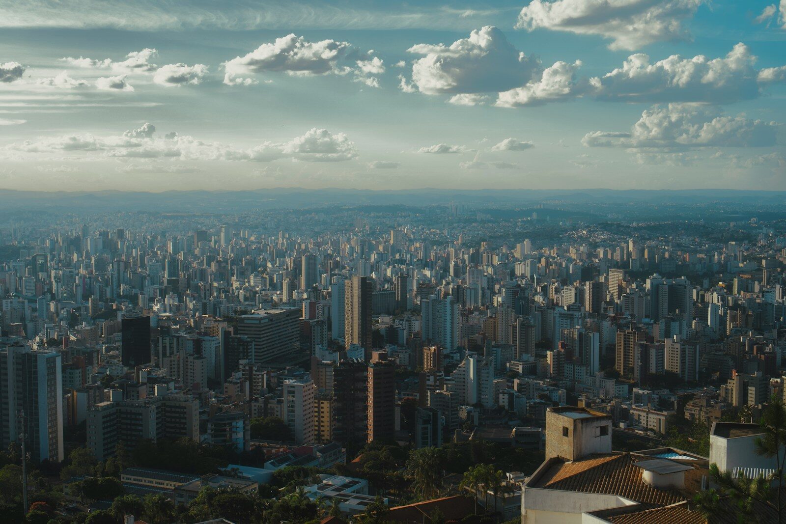 Vista aérea metrópole edifícios
