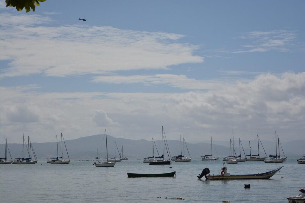 beach, boats, florianópolis, boat, sea, water, ocean, nature, sand