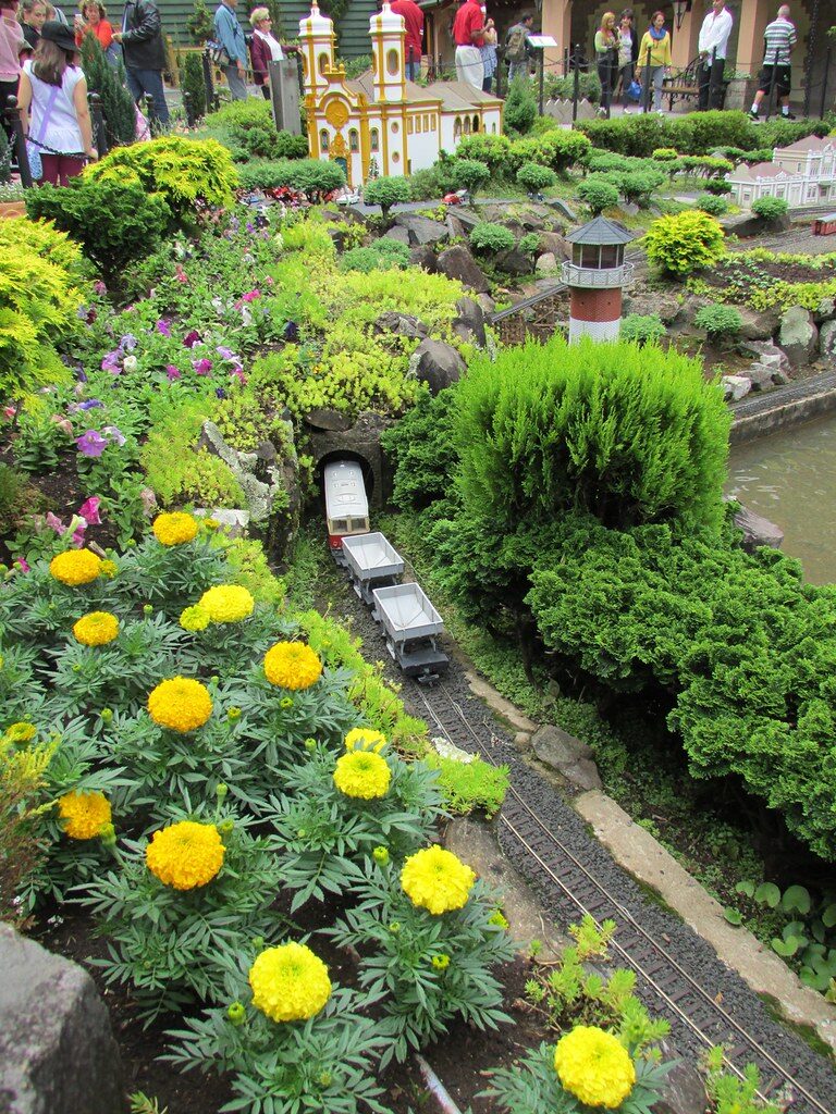 Paisagem miniatura com trem