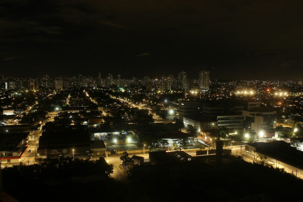 a city at night