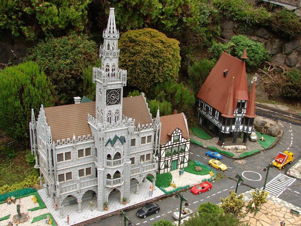 Cidade miniatura europeia detalhada