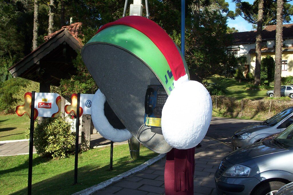 Orelhão decorado Natal Talento.