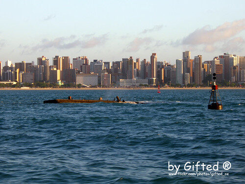 Recife, horizonte, mar, boia