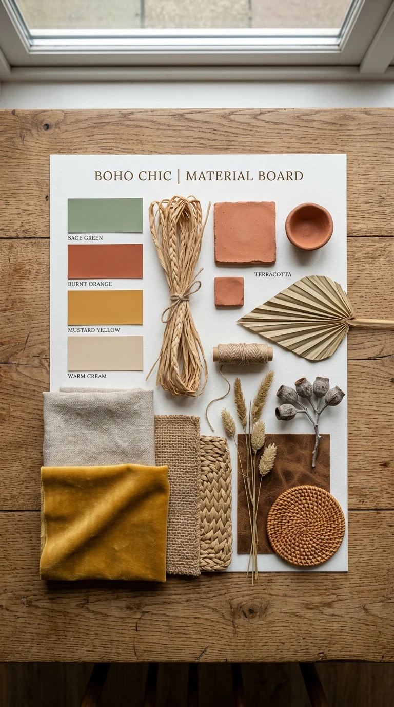 A paleta de cores do boho chic