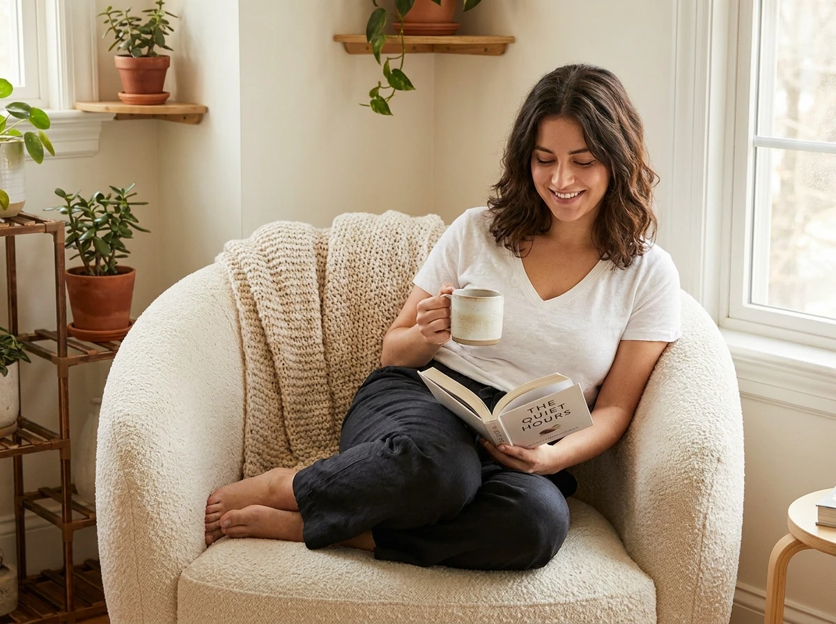 Cadeira de leitura no canto