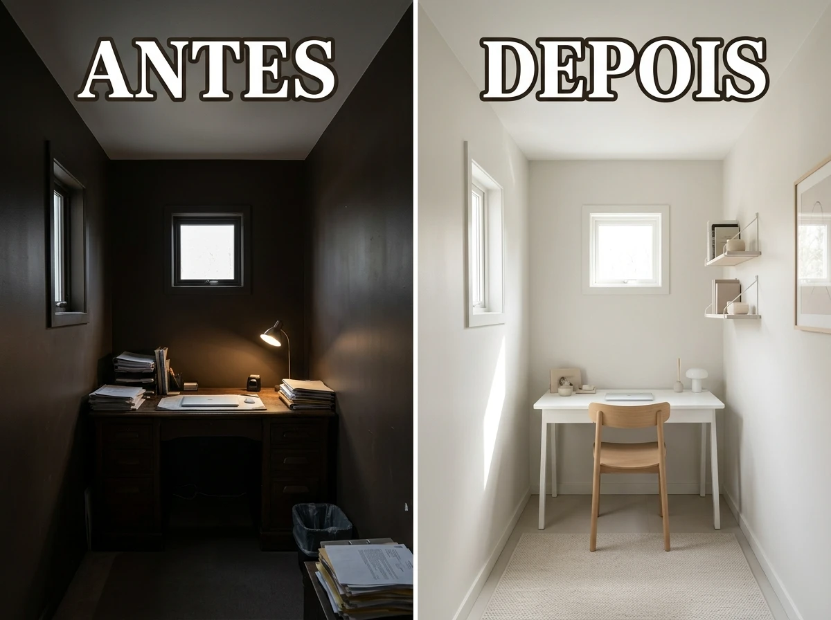 Cor de parede que amplia visualmente
