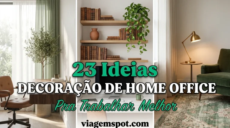 Home office moderno com plantas