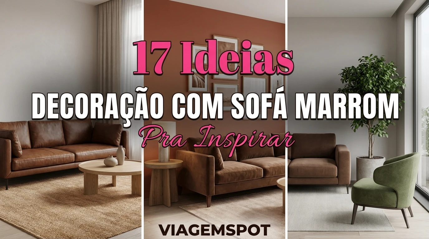 Sofás marrons em ambientes decorados