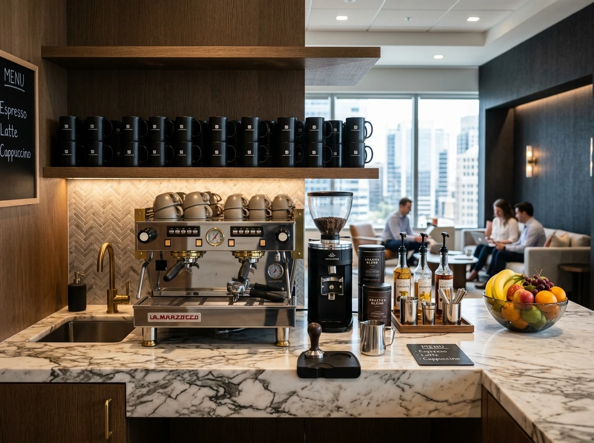 Estação de café ou copa apresentável