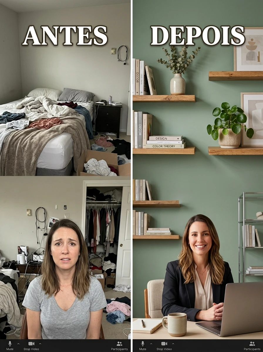 Fundo de videochamada como projeto de decoração