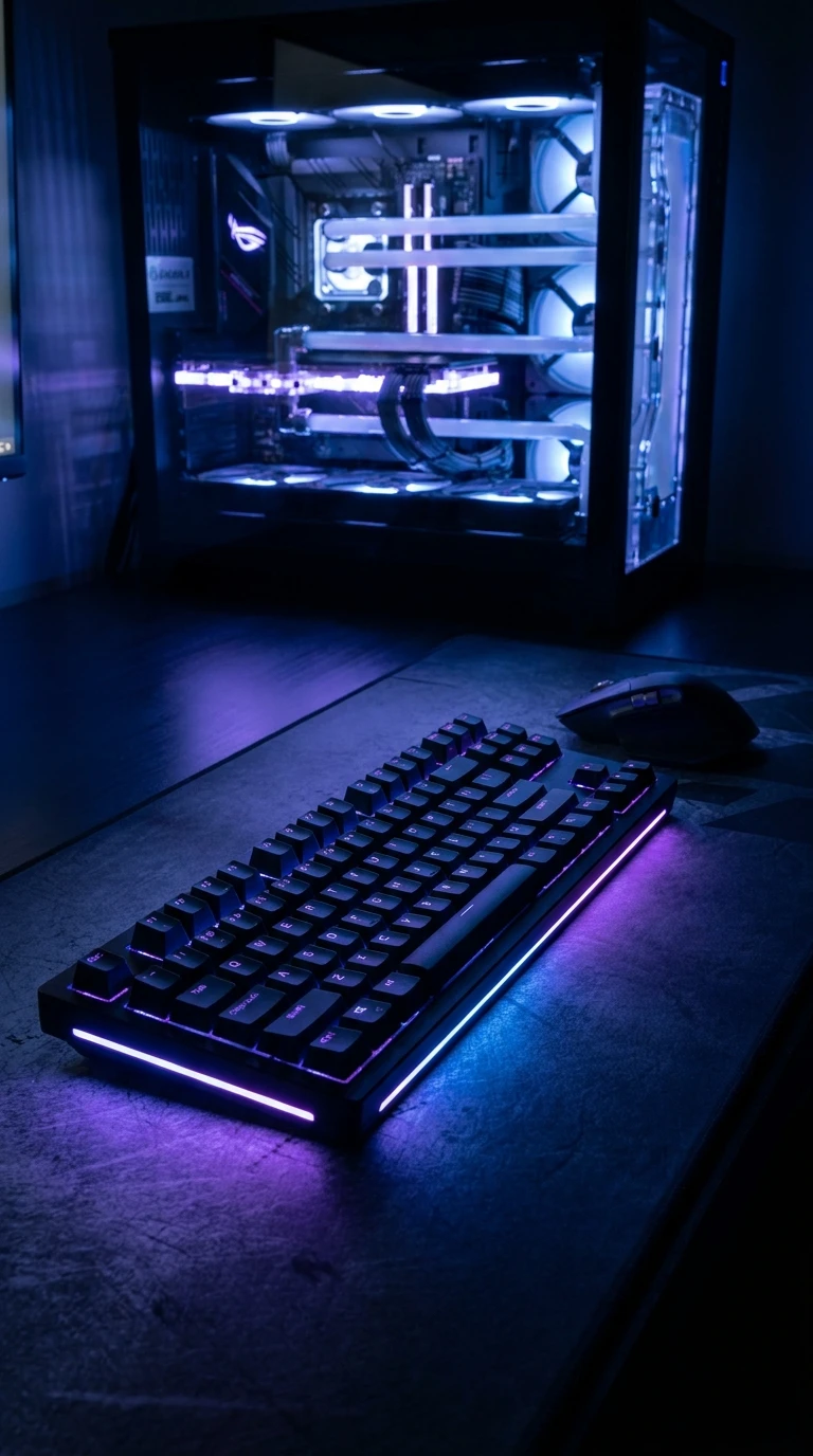 Gamer com iluminação RGB