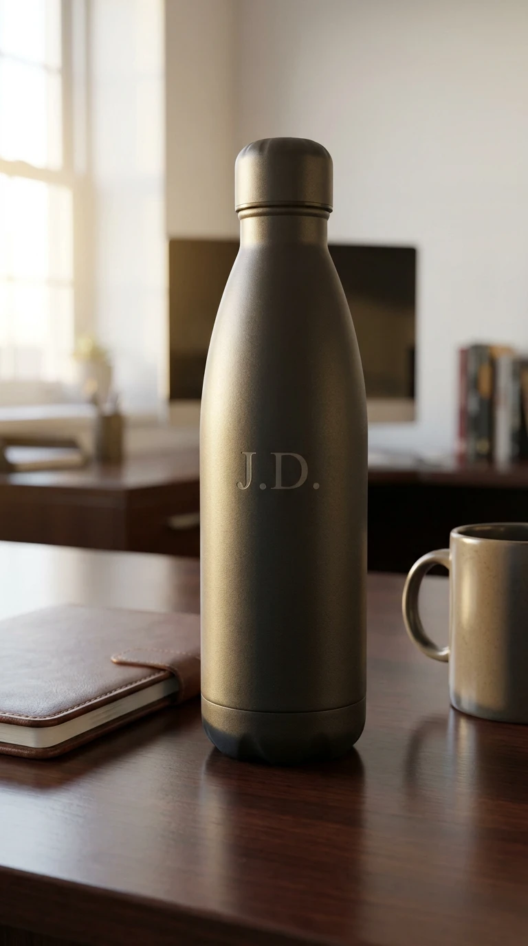 Garrafa Térmica Personalizada com as Iniciais Dele