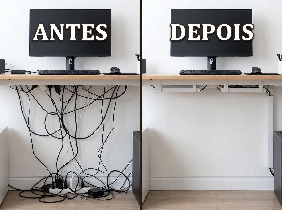 Gestão de cabos antes de qualquer decoração