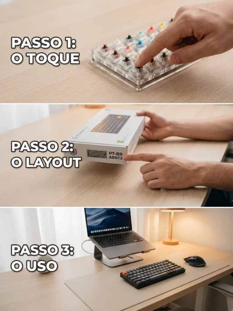 Teclado mecânico, passos de uso