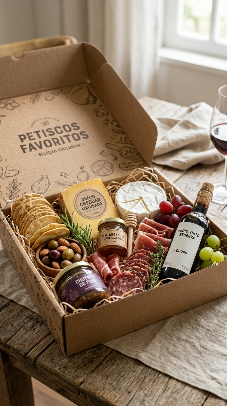 Kit de Petiscos Favoritos em Caixa Decorada