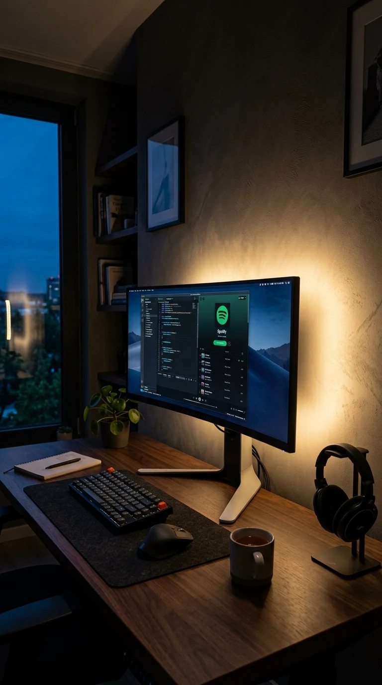 Led atrás do monitor