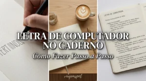 Letra de computador em caderno