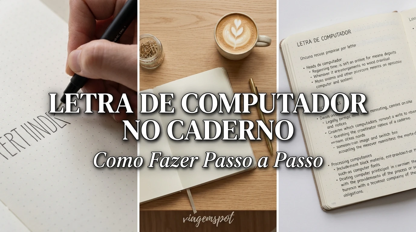 Letra de computador em caderno