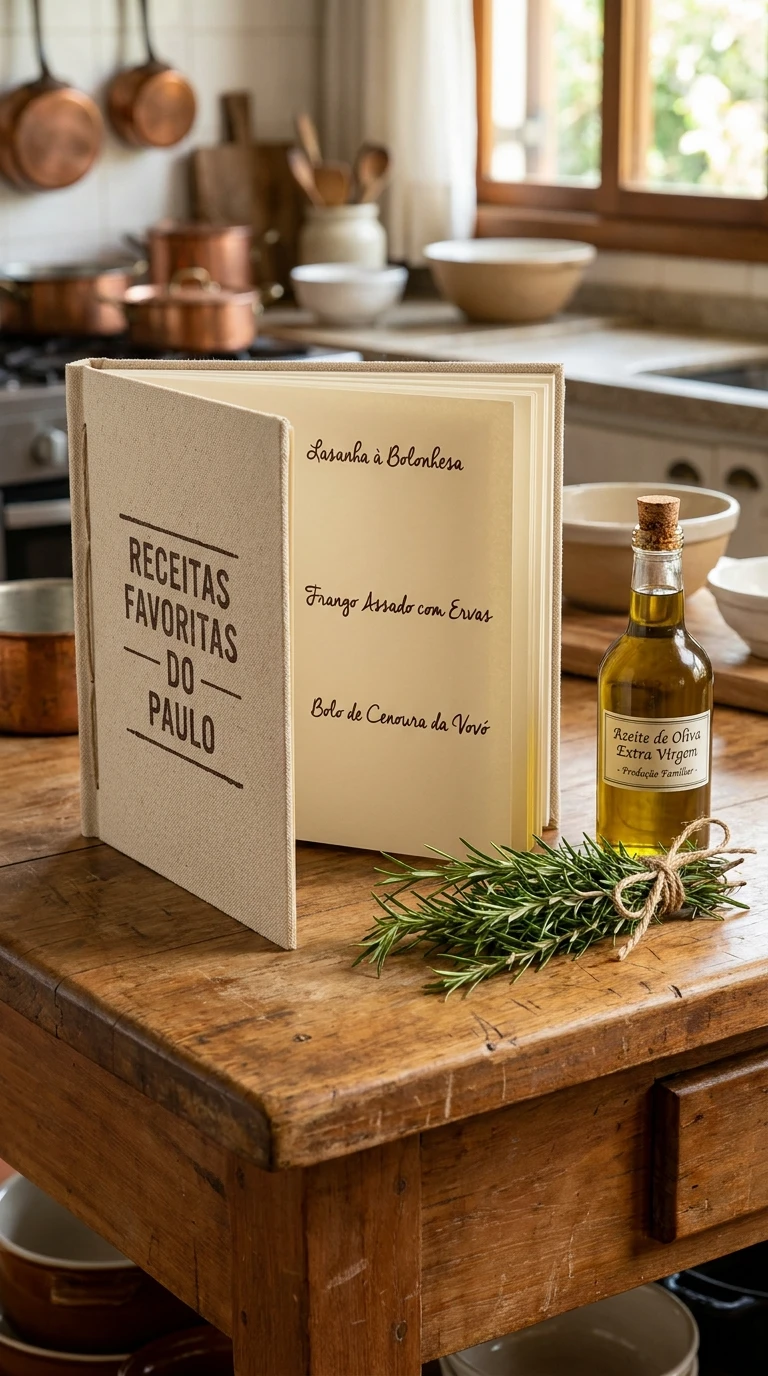 Livro de Receitas Favoritas Escrito à Mão
