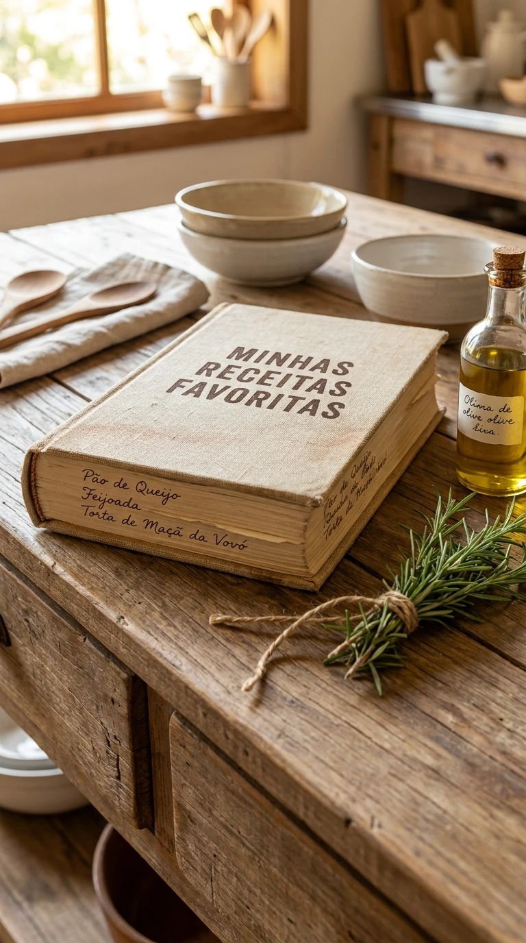 Livro de Receitas Favoritas Escrito à Mão