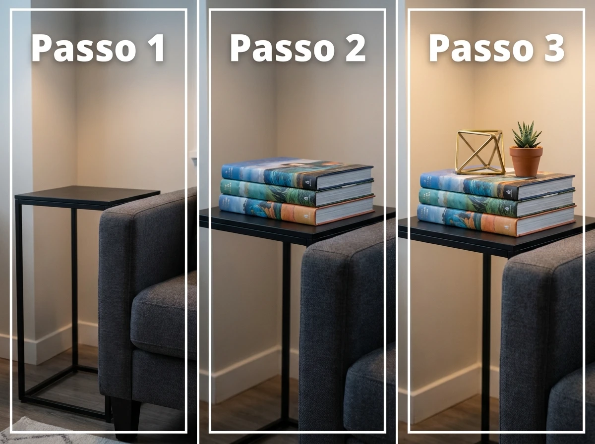 Livros empilhados como decoração