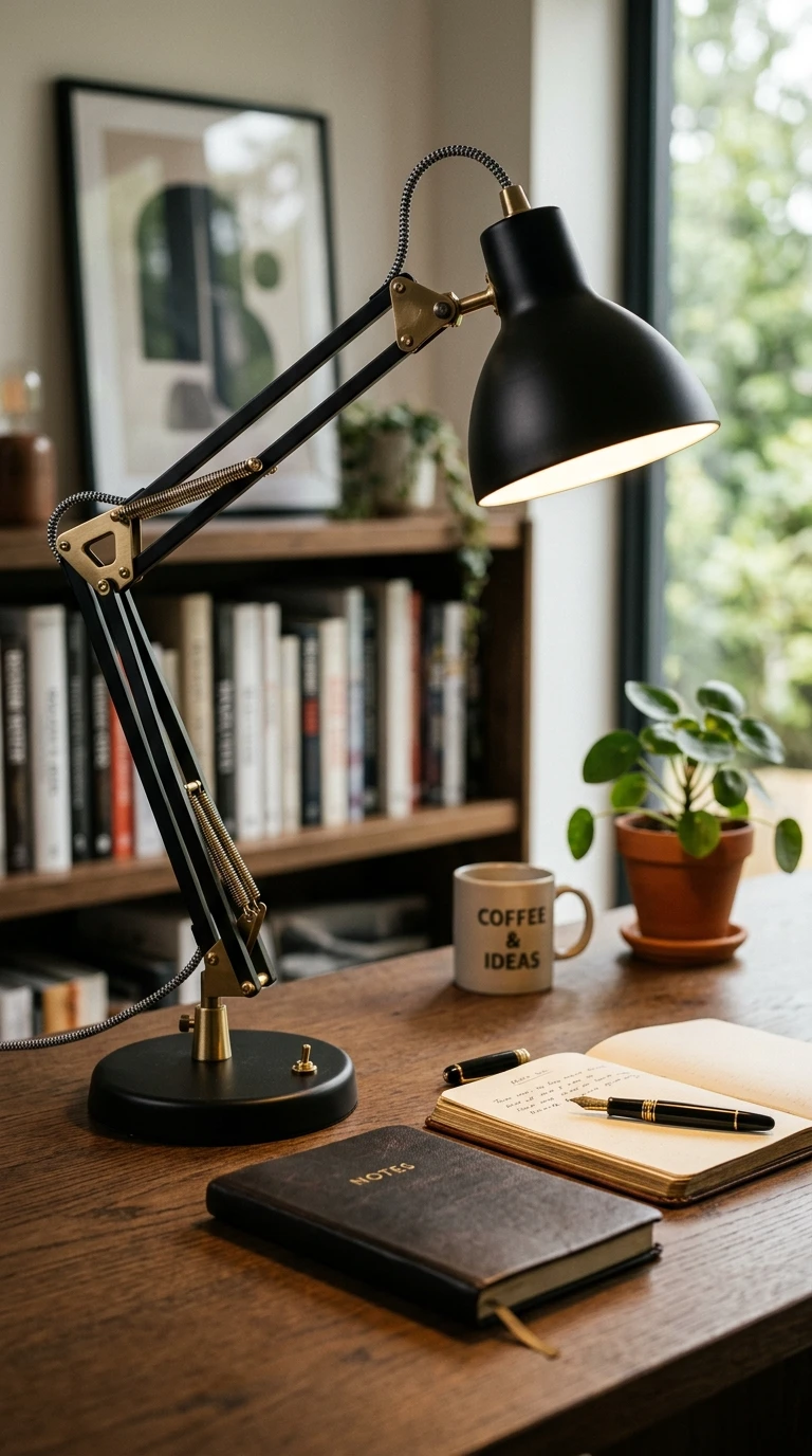 Luminária articulada de mesa