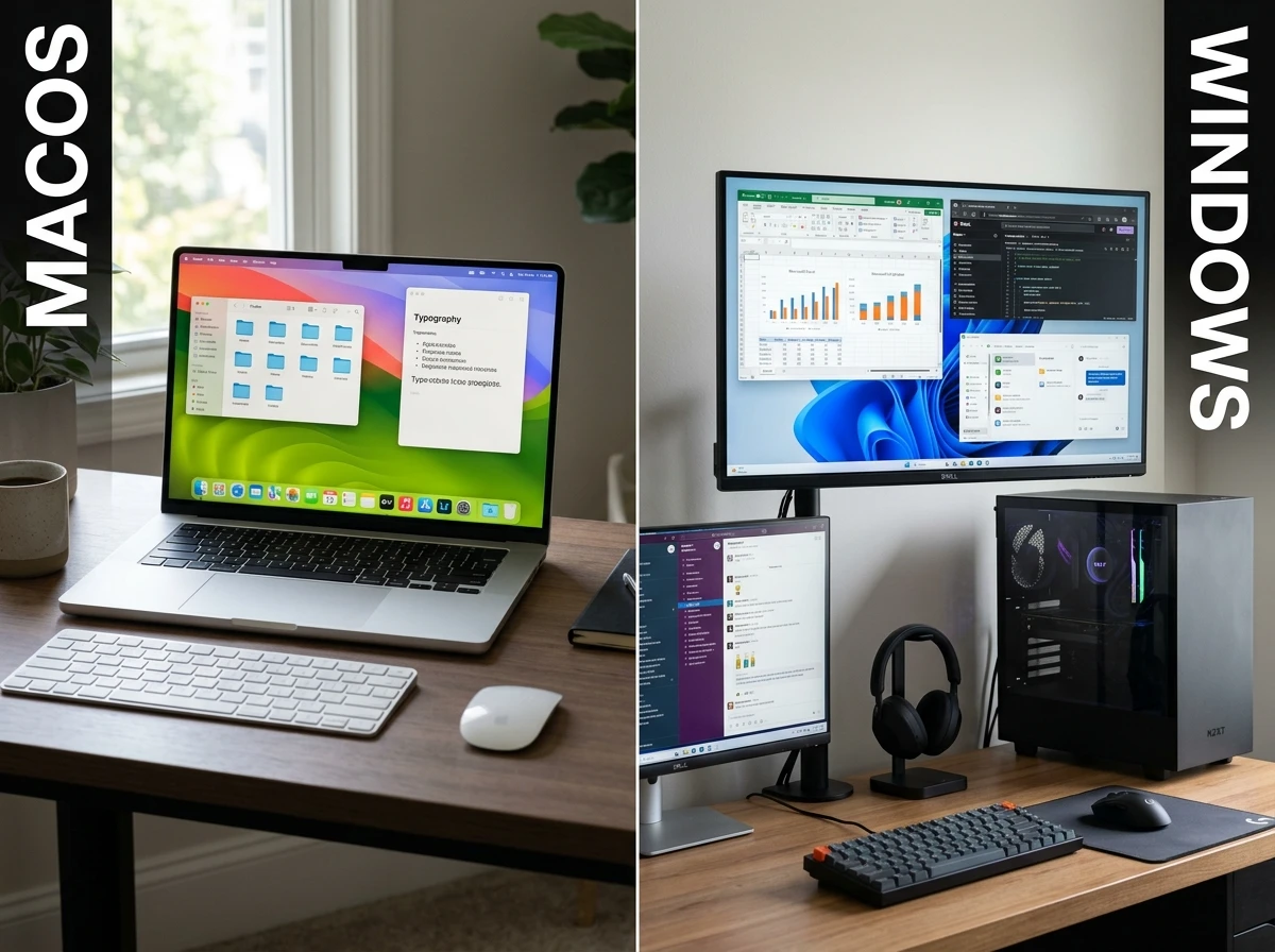 macOS versus Windows: a decisão que vem antes da decisão de modelo