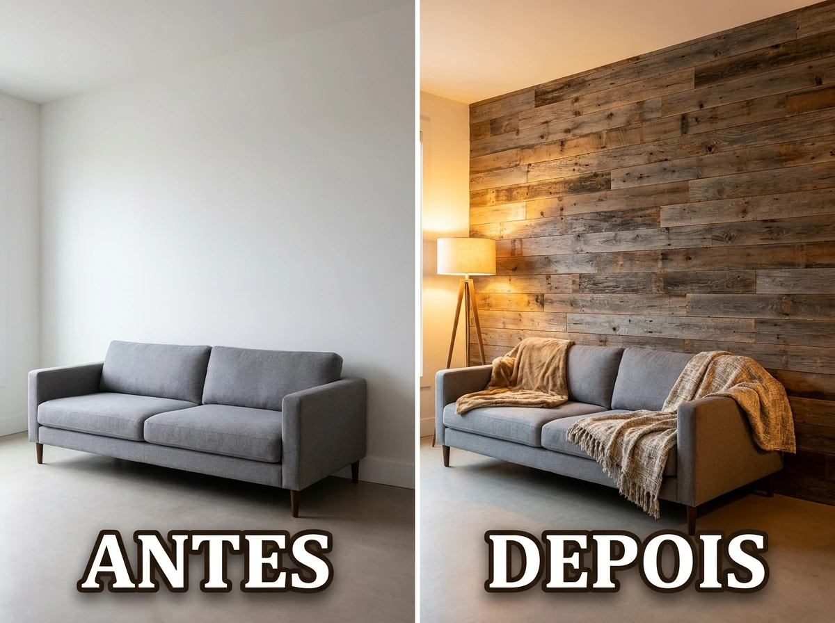 Madeira de demolição como destaque
