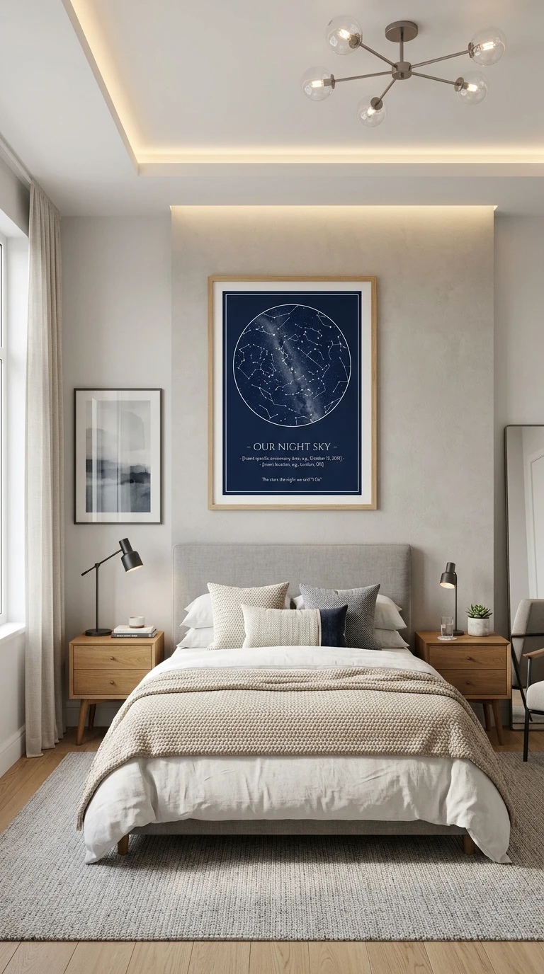 Mapa Estelar Feito por Você com Moldura