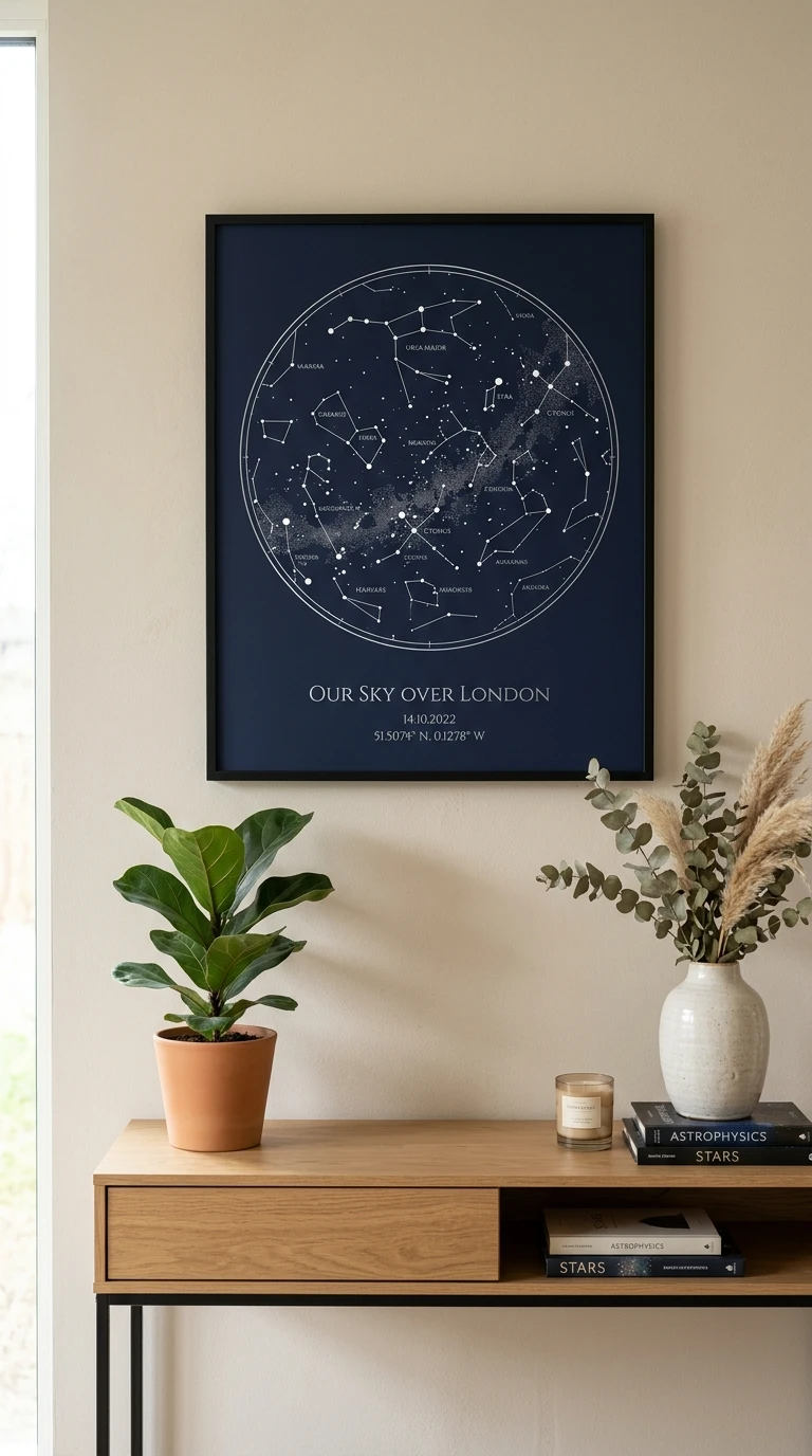 Mapa Estelar Impresso e Emoldurado