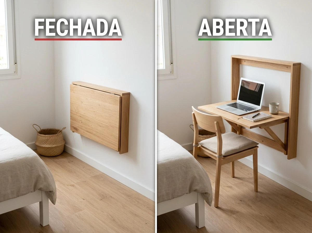 Mesa compacta ou dobrável