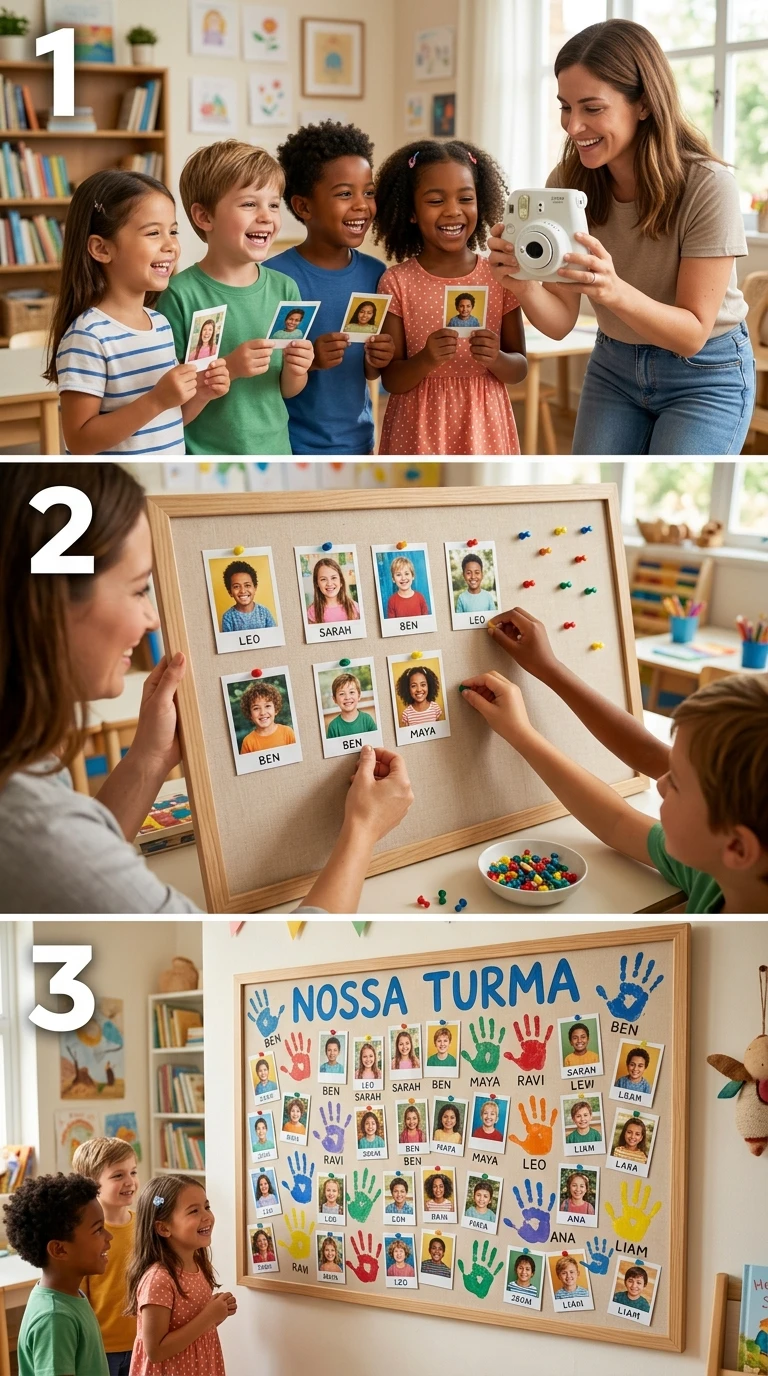 Mural coletivo de identidade da turma