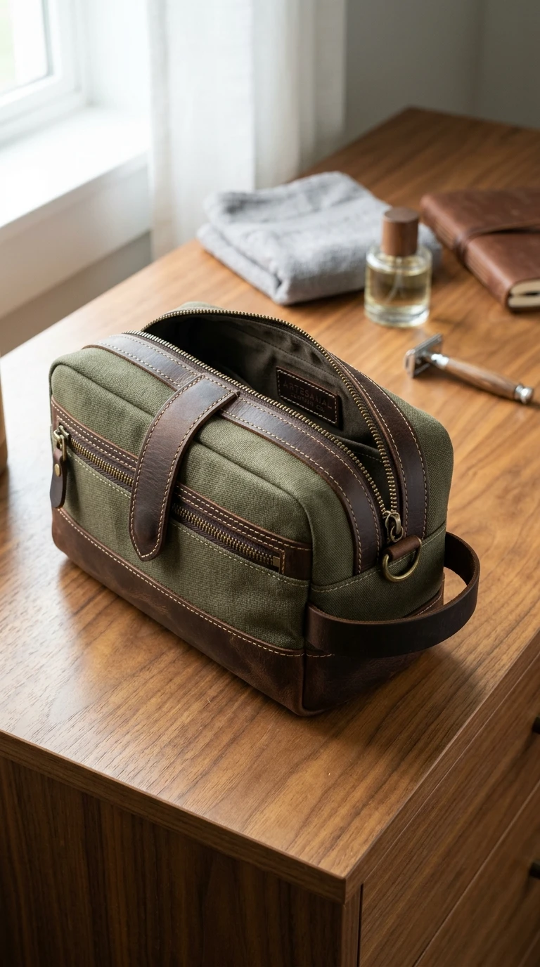 Necessaire de Couro ou Lona Artesanal