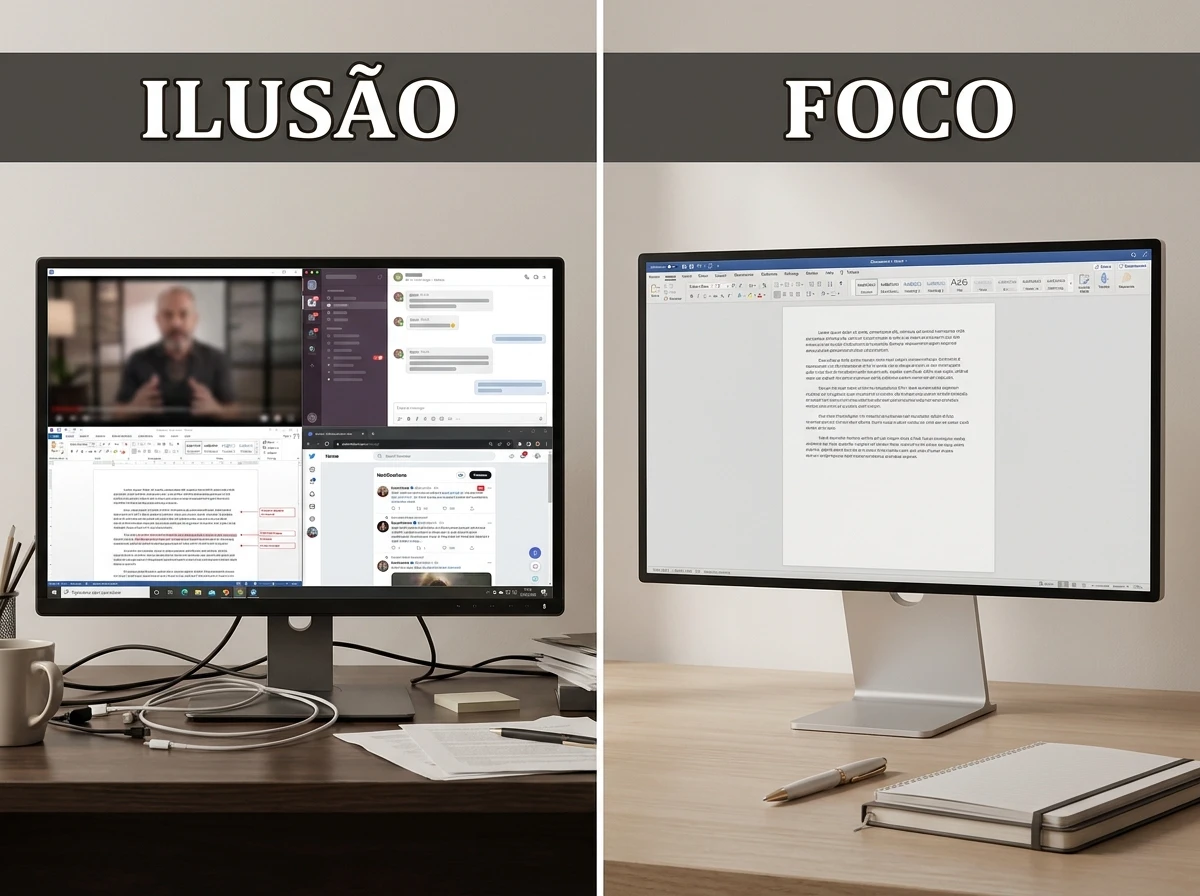 O problema não é multitarefa. É a ilusão de multitarefa